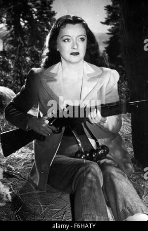 1949, il titolo del film: al di là della foresta, Direttore: King Vidor, Studio: WARNER, nella foto: BETTE DAVIS, fucile, King Vidor. (Credito Immagine: SNAP) Foto Stock