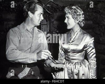 1953, il titolo del film: Shane, Direttore: George Stevens, nella foto: JEAN ARTHUR, Alan Ladd. (Credito Immagine: SNAP) Foto Stock