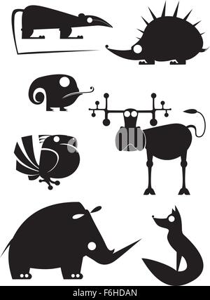 Collezione di silhouette originali vettoriali per il design Illustrazione Vettoriale