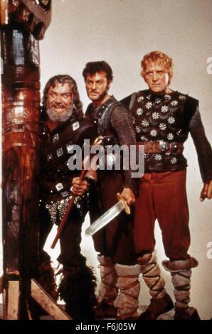 1958, il titolo del film: vichinghi, Direttore: Richard Fleischer, Studio: UA, nella foto: Ernest Borgnine, Tony Curtis, Kirk Douglas. (Credito Immagine: SNAP) Foto Stock