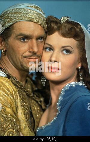 1947, il titolo del film: Sinbad il marinaio, Direttore: Richard Wallace, nella foto: Douglas Fairbanks Jr, Maureen O'Hara. (Credito Immagine: SNAP) Foto Stock