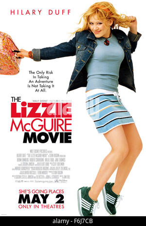 Feb 08, 2003; Hollywood, CA, Stati Uniti d'America; Hilary Duff stelle come Lizzie McGuire in famiglia avventura commedia "The Lizzie McGuire Movie" diretto da Jim caduta. Foto Stock