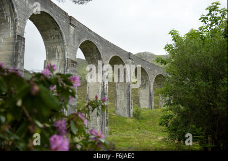 Viadotto Glenfinnan nelle Highlands della Scozia. Il 21 viadotto ad arco è stato costruito da Robert McAlpine tra 1897 e 1901 Foto Stock