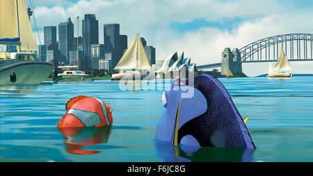 Maggio 30, 2003; Richmond, CA, Stati Uniti d'America; con le voci di Albert Brooks come Marlin, Ellen DeGENERES come Dory,ALEXANDER GOULD come Nemo e Willem Dafoe come Gill in "Finding Nemo". Foto Stock