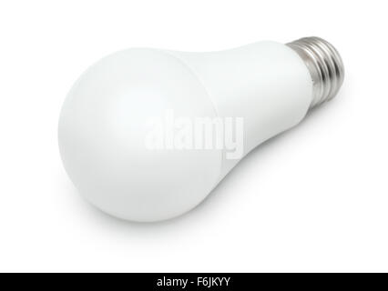 Luce LED lampadina isolato su bianco Foto Stock