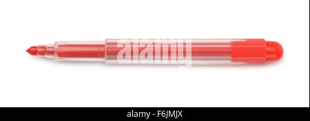 Evidenziatore rosso isolato su sfondo bianco Foto stock - Alamy