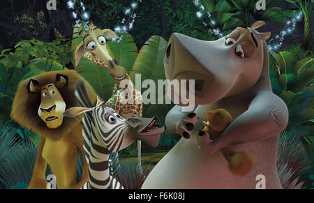 Data di rilascio: maggio 27, 2005. Il titolo del filmato: Madagascar. STUDIO: DreamWorks SKG. Trama: a New York, in zona Central Park Zoo, un leone, una zebra, una giraffa e un ippopotamo sono i migliori amici e stelle dello spettacolo. Ma quando uno degli animali va mancante dalla loro gabbia, gli altri tre break free per cercare di lui, solo per trovare se stessi riuniti ... su di una nave in rotta verso l'Africa. Quando la loro nave viene dirottato, tuttavia, gli amici che sono stati tutti allevati in cattività, informazioni di prima mano ciò che la vita può essere come nel selvaggio. Nella foto: . Foto Stock