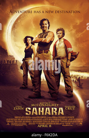 Data di rilascio: Aprile 04, 2005. Il titolo del filmato: Sahara. STUDIO: Paramount Pictures. Trama: Master Explorer Dirk Pitt prosegue l'avventura di una vita di cercare un perso la guerra civile corazzata noto come theShip di morte nei deserti del West Africa mentre aiuta un medico DELLE NAZIONI UNITE essendo braccato da uno spietato dittatore. Nella foto: . Foto Stock