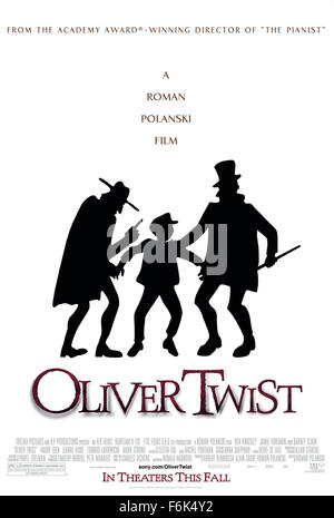 Rilasciato: settembre 30, 2005 - Film originale titolo: Oliver Twist, nella foto: poster art Foto Stock