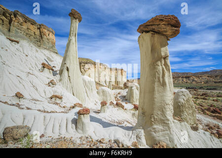 Hoodoo in wahweap creek basin vicino al grande acqua, Utah Foto Stock