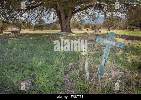 Grave marker nell'Arizona meridionale di una persona anonima. Letture di marcatore, 'Mexican sconosciuto.' Foto Stock