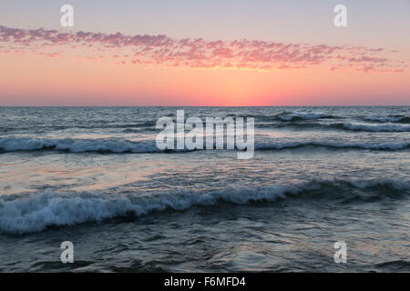 Wisconsin,Door County,Cana isola. Alba sul lago Foto Stock