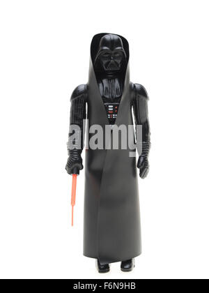 Darth Vader con light saber Star Wars azione figura 1977 da Kenner Foto Stock