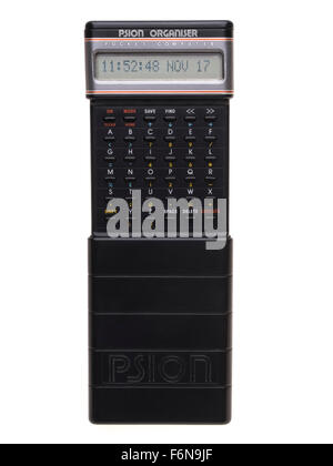 Psion organizer pocket computer Psion fatto nel 1984. Il primo al mondo digitale personale P.D.A. assiatant realizzato nel Regno Unito Foto Stock