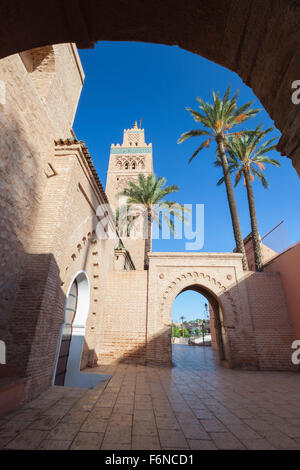 La moschea di Koutoubia di Marrakech, Marocco Foto Stock