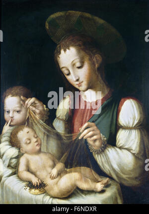 Luis de Morales - La Virgen con el Niño y San Juanito Foto Stock