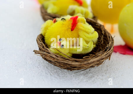 Pasqua Pollo al cestello Foto Stock