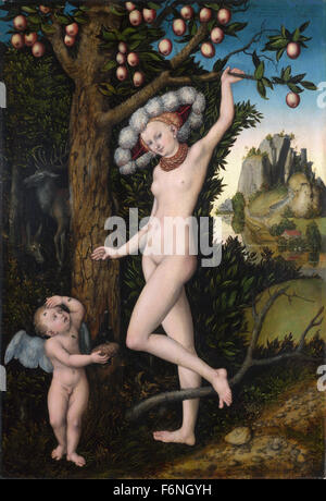 Lucas Cranach il Vecchio - Cupido lamentandosi di Venere Foto Stock