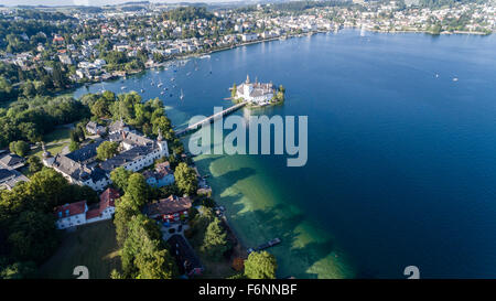 Schloss orth, castello, Gmunden, Traunsee, lago, Salzkammergut, Austria superiore, Austria, Europa Foto Stock