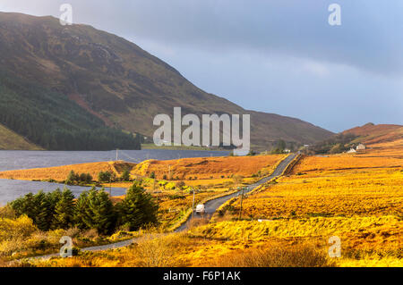 Lough Finn a Fintown, County Donegal, Irlanda. Il paesaggio in novembre. Foto Stock