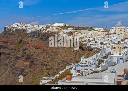 Thera capitale di Santorini Grecia Foto Stock