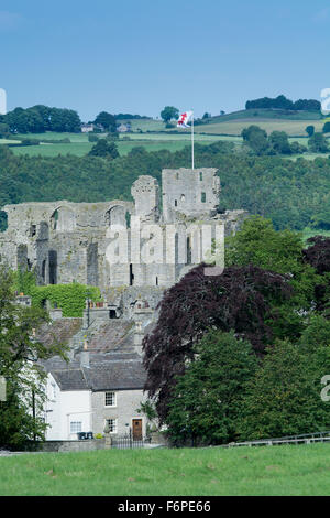 Middleham Castle nel Yorkshire Dales, infanzia palazzo di Richard III. Yorkshire, Regno Unito Foto Stock