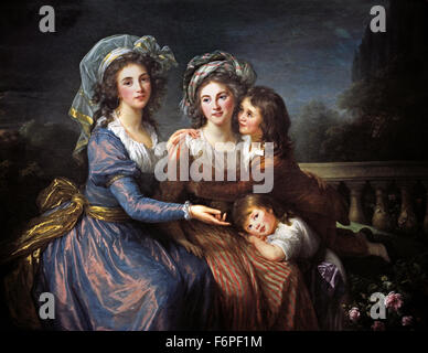 La Marquise de Pezay e la Marquise de Rougé con i suoi figli Alexis e Adrien 1787 Marie Élisabeth Louise Vigée Le Brun 1755 -1842 Paris Francia Francia ( rococò pittore neoclassico ) Foto Stock