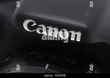 In prossimità di una fotocamera Canon logo Foto Stock