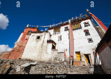 Decimo secolo il monastero buddista a Dhankar nella regione himalayana di Himachal Pradesh, India Foto Stock