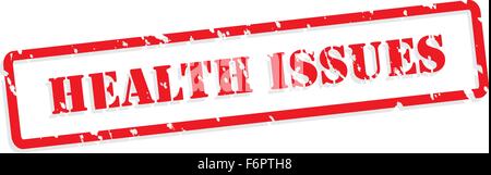 Problemi di salute rosso timbro di gomma vettore per la salute mentale concetto Illustrazione Vettoriale