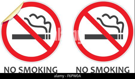 Non fumare segni in due stili di vettore che illustra le attività vietate Illustrazione Vettoriale