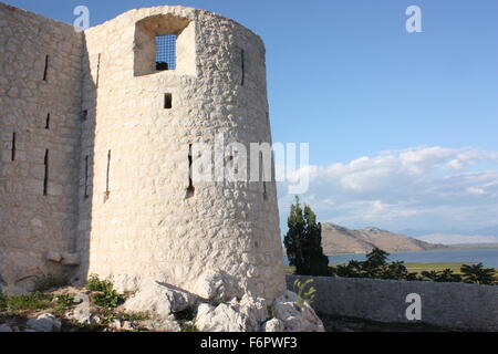 Besac Fort a Virpasar con lago di Skadar in background Foto Stock