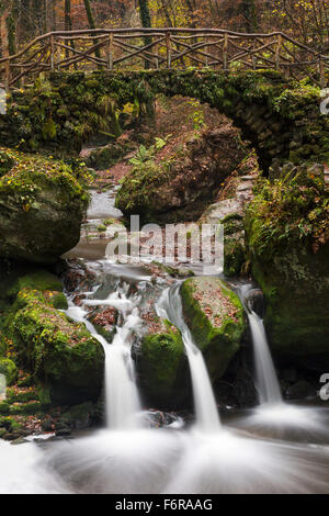 Schiessentümpel cascata, Müllerthal, Consdorf, Lussemburgo Foto Stock