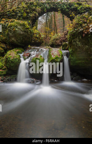 Schiessentümpel cascata, Müllerthal, Consdorf, Lussemburgo Foto Stock