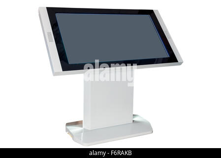 Digital terminale touchscreen, bancomat isolato su bianco Foto Stock