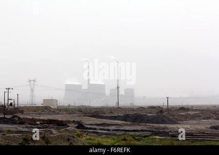 Acqua, inquinamento atmosferico, del Fiume Giallo, Cina. Foto Stock