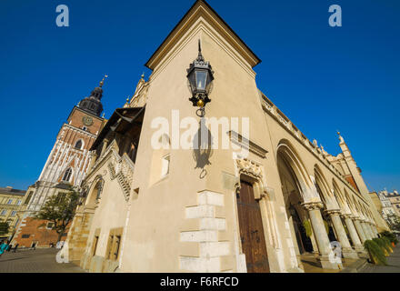 Cracovia in Polonia, 03 novembre 2015. Il panno Hall sulla piazza del mercato, in prospettiva della costruzione di pareti. Foto Stock