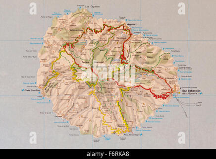 Mappa di La Spagna Isole Canarie di La Gomera Foto Stock