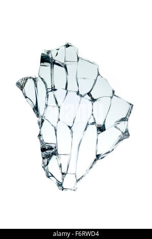 Riprese ravvicinate di un vetro rotto Foto Stock