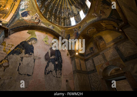 Tra i meno visitato di Istanbul le attrazioni culturali della città è la superba del VI secolo la Chiesa di Chora, ora un museo. Foto Stock