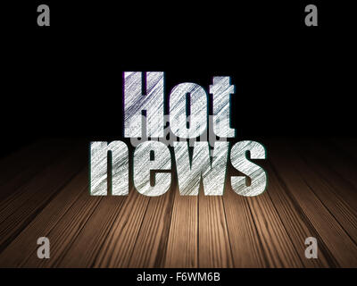 News concept: Hot News in grunge dark room Foto Stock