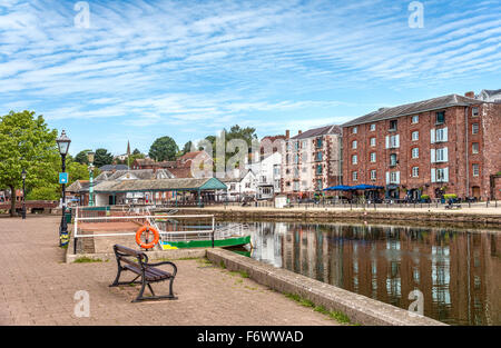 Custon House Visitor Center presso il centro storico di Exeter Quayside, Devon, Inghilterra, Regno Unito Foto Stock