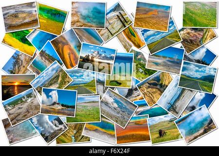 Yellowstone collage di foto Foto Stock