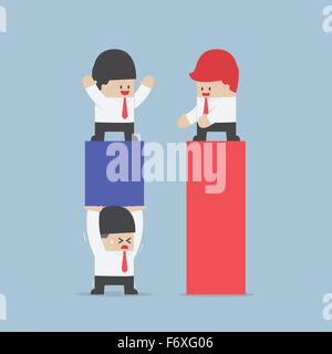 Imprenditore utilizzare il suo lavoratore di portante un diagramma di business per migliorare il loro business, vettore EPS10 Illustrazione Vettoriale