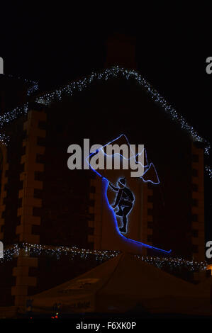 Le luci di Natale in Keswick Cumbria Foto Stock