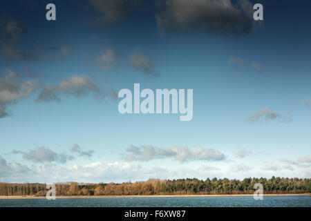 Immagine di panorama mostra oriente hanningfield serbatoio in Essex, Inghilterra Foto Stock