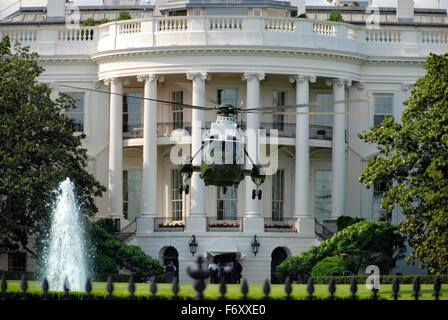 Marine un elicottero alla Casa Bianca a Washington DC, Stati Uniti d'America Foto Stock