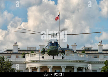 Marine un elicottero alla Casa Bianca a Washington DC, Stati Uniti d'America Foto Stock