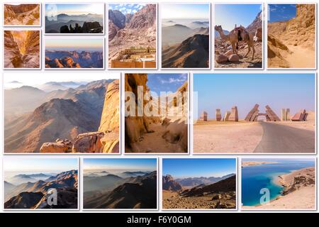 Penisola del Sinai landmark collage Foto Stock