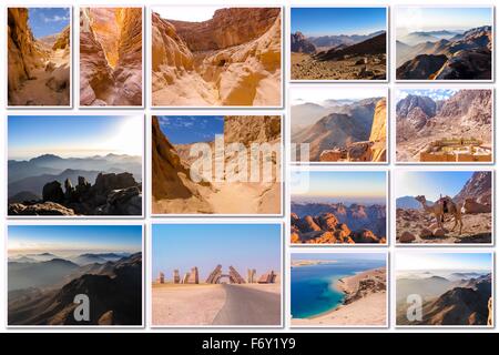 Deserto Egitto collage Foto Stock